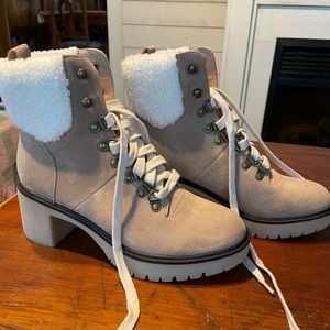 Beige ankle boots